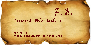 Pinzich Mátyás névjegykártya